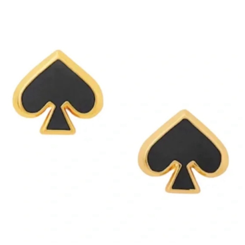 KATE SPADE • Black Everyday Spade Enamel Earrings